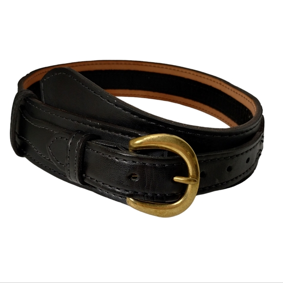 Safariland Patrol Style Duty belt Sz 30 Genuine Leather Brass Buckle MDL146  - Picture 1 of 12